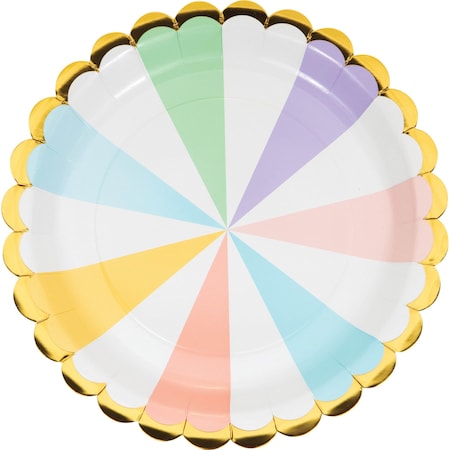 Creative Converting Pastel Celebrations Paper Plates, 9", 96PK 346315